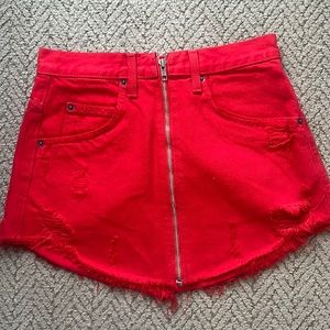 Red carmar mini skirt
